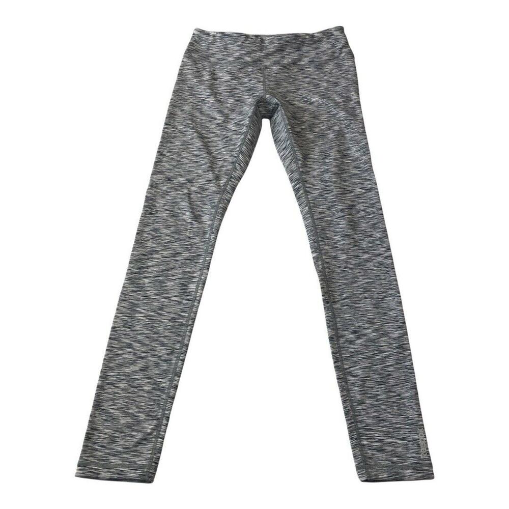 Reebok Womens Athletic Leggings Size Small Space Dye Gray Yoga Running Mid Rise